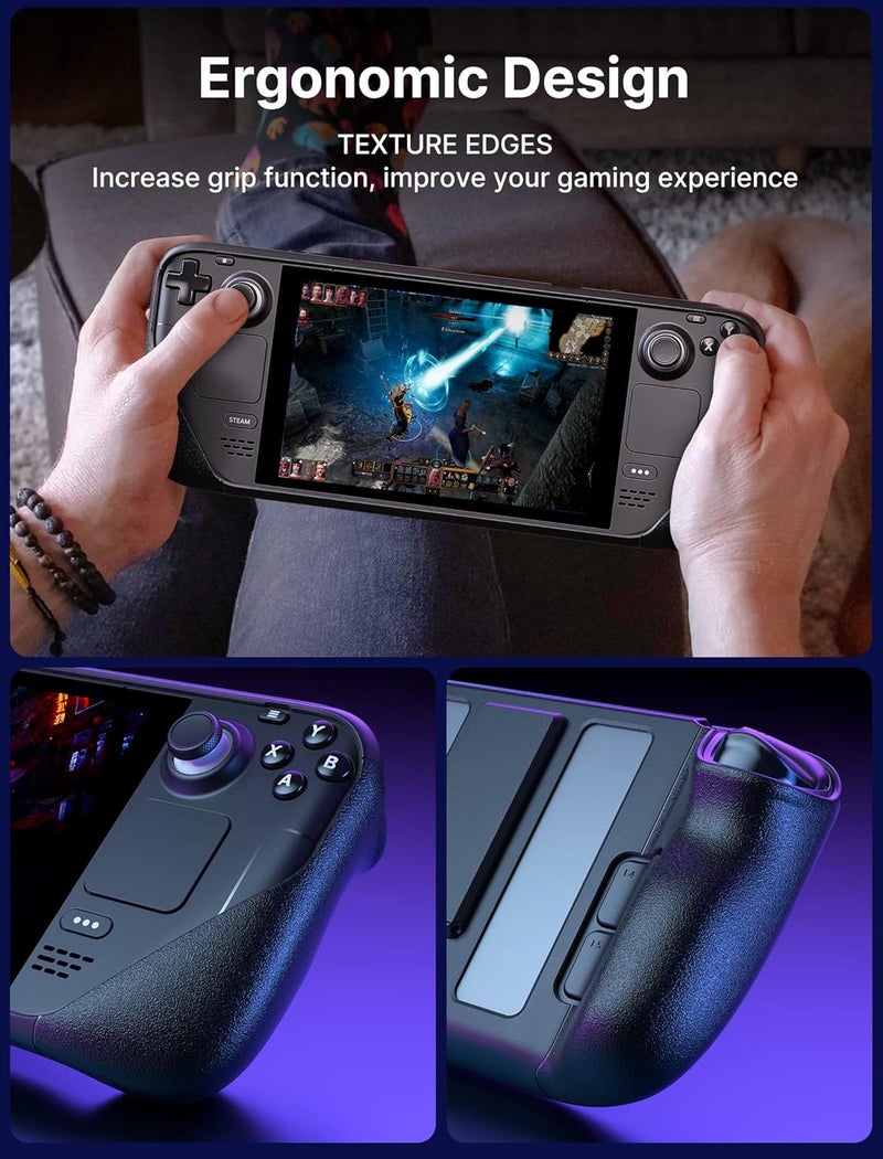 jsaux Kickstand Case Compatible with Steam Deck/OLED, PC0105 Upgrade The Adjustable Angle Stand Steam Deck Cover TPU Protective Case, Shock-Absorption, Non-Slip and Anti-Scratch Design - Image 2